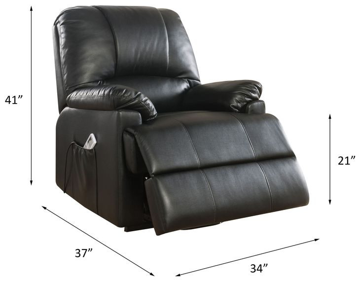 Ixora Black Recliner with Power Lift and Massage