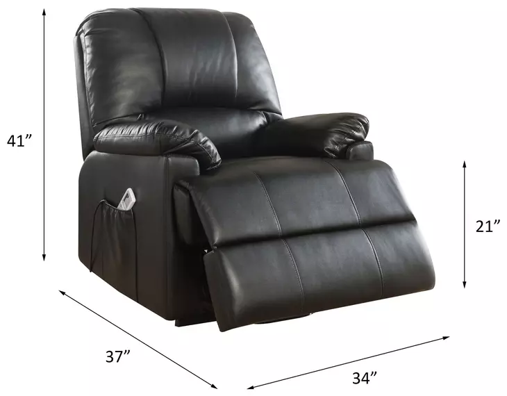 Ixora Black Recliner with Power Lift and Massage