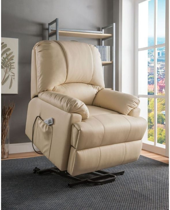 Ixora Beige Recliner with Power Lift and Massage