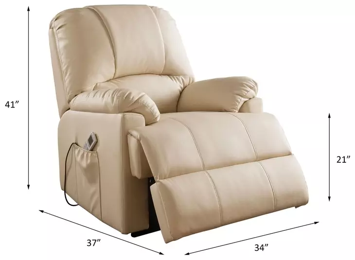 Ixora Beige Recliner with Power Lift and Massage