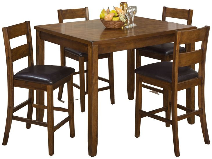 Plantation Light Brown 5 Piece Counter Height Dining Set