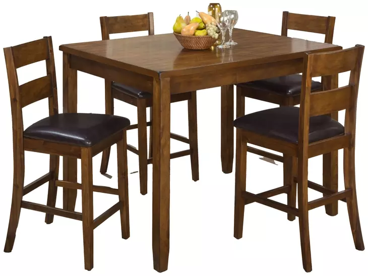 Plantation Light Brown 5 Piece Counter Height Dining Set