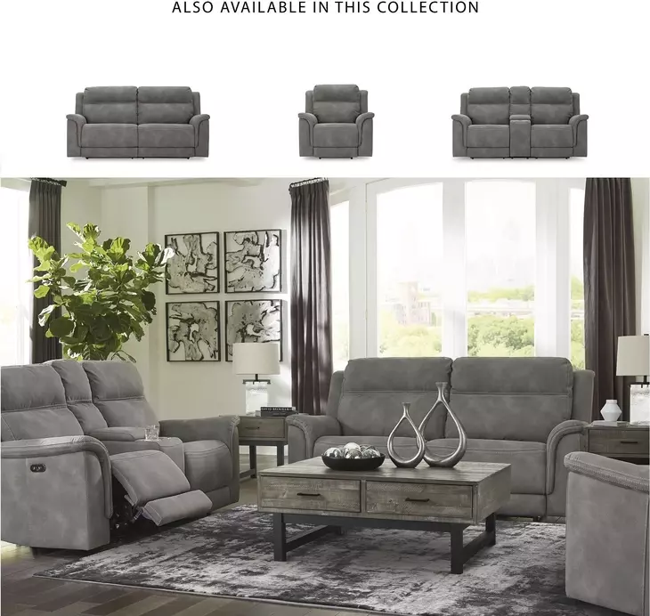 Next-Gen DuraPella Slate Performance Fabric 80" Power Reclining Sofa