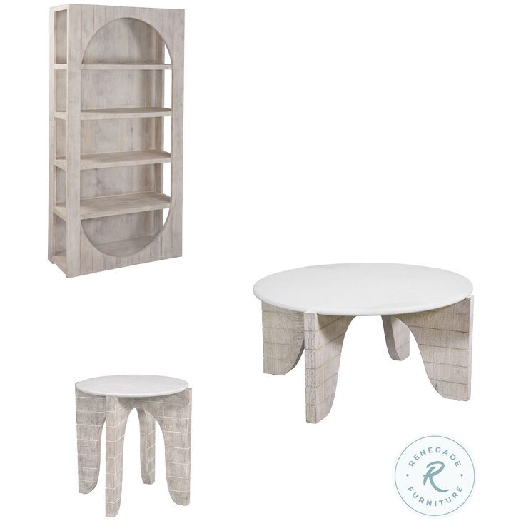 Bali Whitewash Round End Table From Bassett Mirror Coleman Furniture