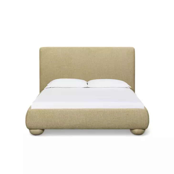 Rayne Honey Queen Upholstered Panel Bed