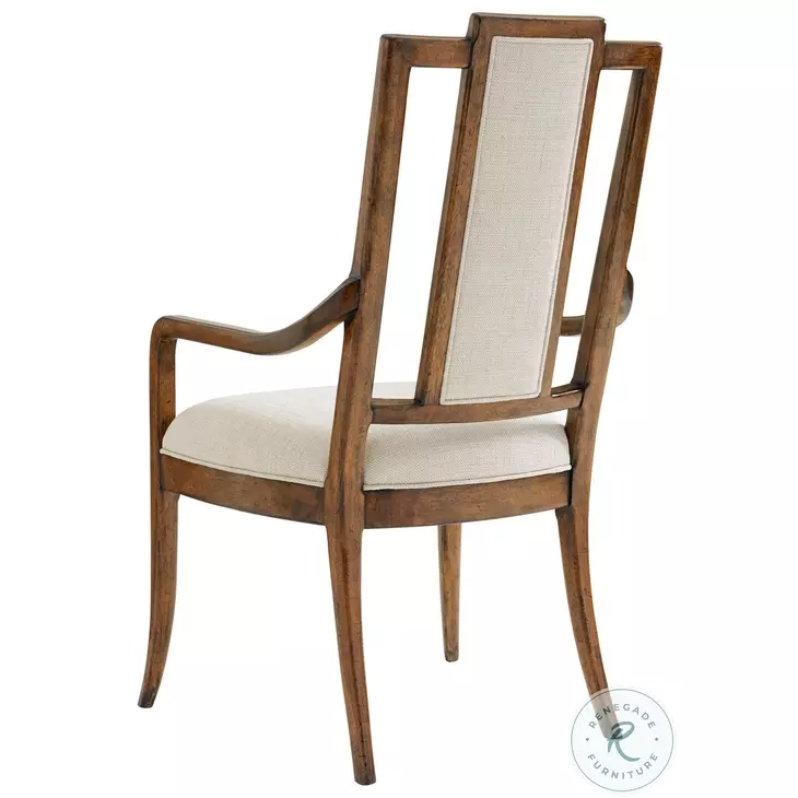 Bali Hai Ivory And Gold St. Barts Splat Back Arm Chair