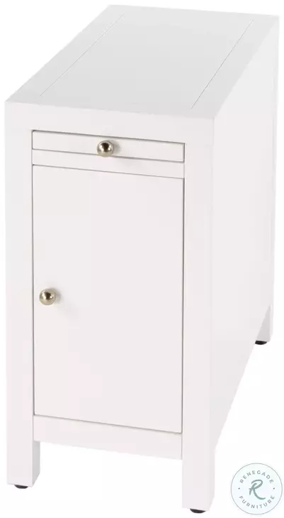 Nora Smooth White 1 Door End Table