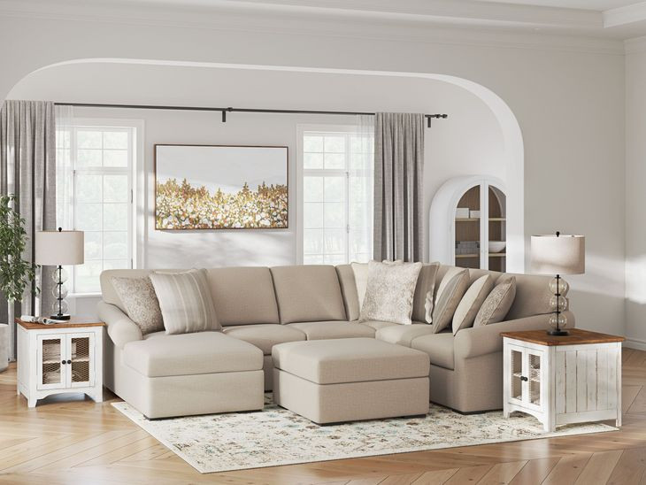 LadyMae Twill 4 Piece Sectional with LAF Chaise