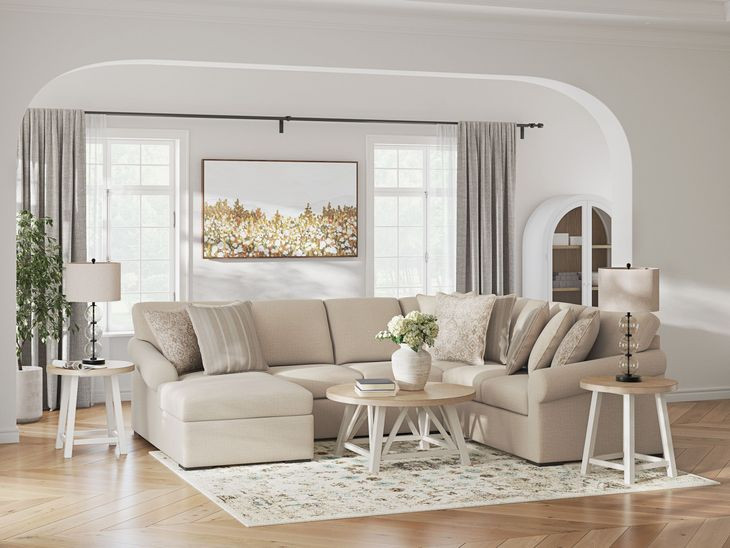 LadyMae Twill 4 Piece Sectional with LAF Chaise