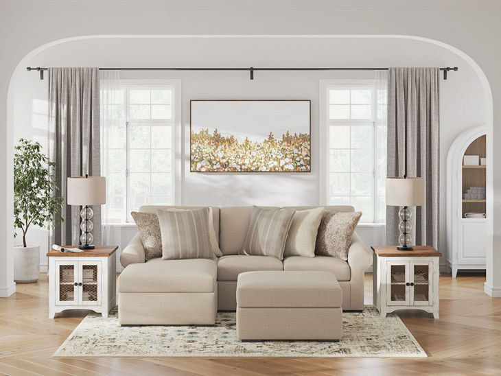 LadyMae Twill 2 Piece Sectional with LAF Chaise