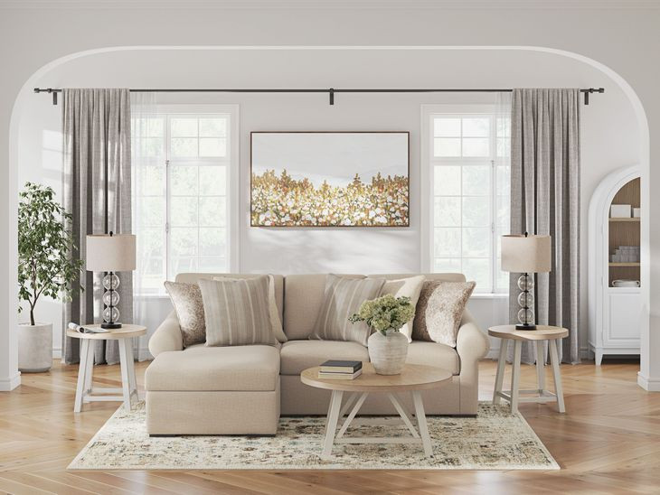 LadyMae Twill 2 Piece Sectional with LAF Chaise