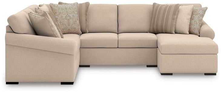 LadyMae Twill 4 Piece Sectional with RAF Chaise