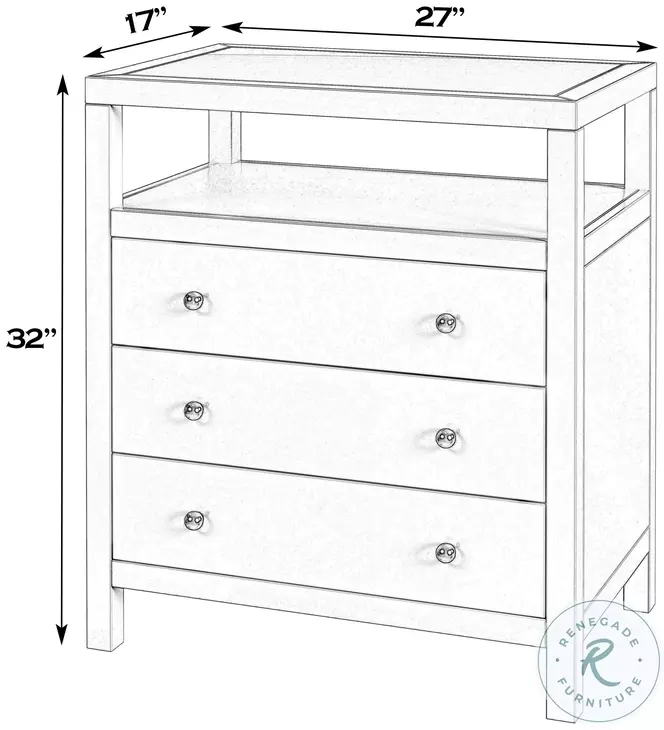 Nora Smooth White 3 Drawer Tall Nightstand