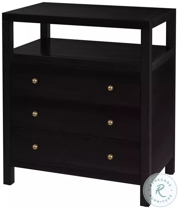 Nora Antique Coffee 3 Drawer Tall Nightstand