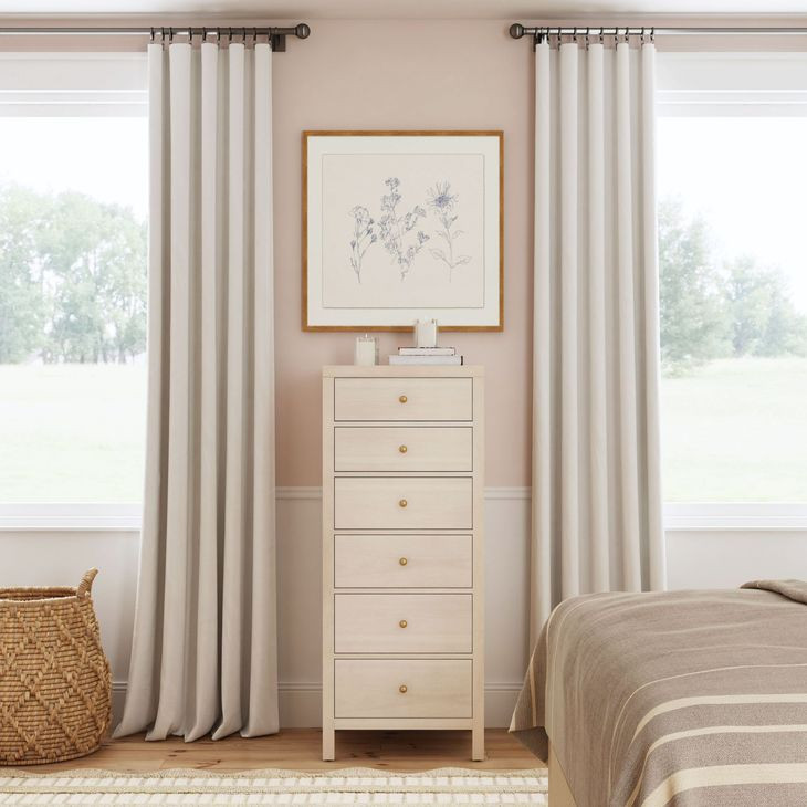 Nora Antique Taupe 22" Rectangular 6 Drawer Lingerie Chest