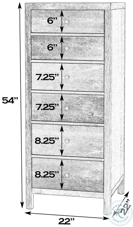 Nora Light Natural 6 Drawer Lingerie Chest