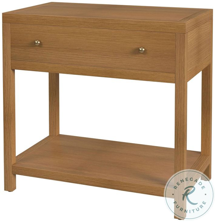 Nora Light Natural 1 Drawer Wide Nightstand