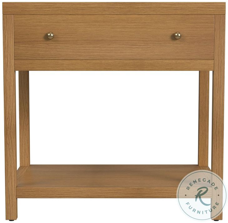Nora Light Natural 1 Drawer Wide Nightstand