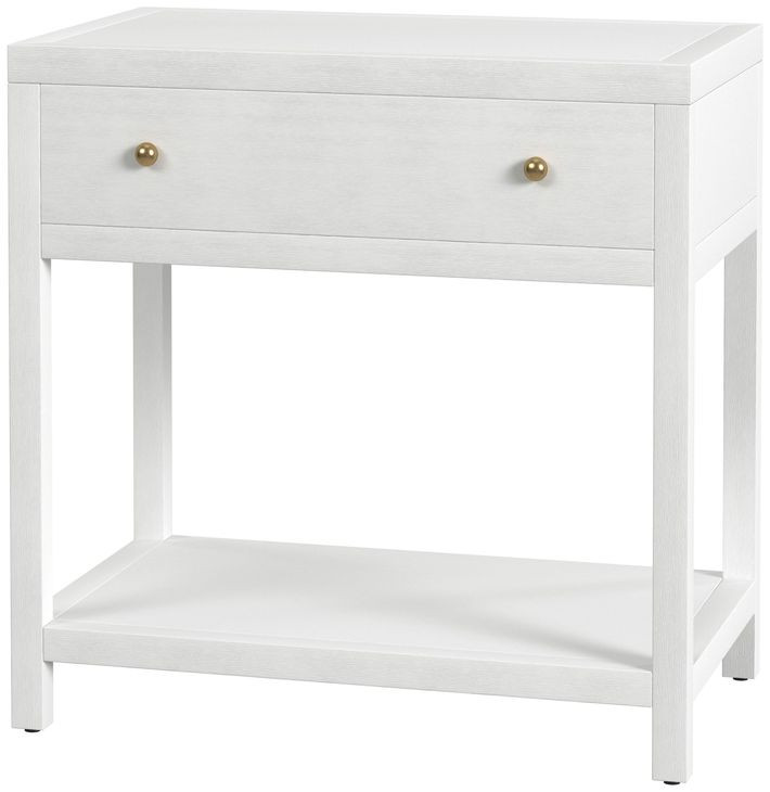Nora White 1 Drawer Nightstand