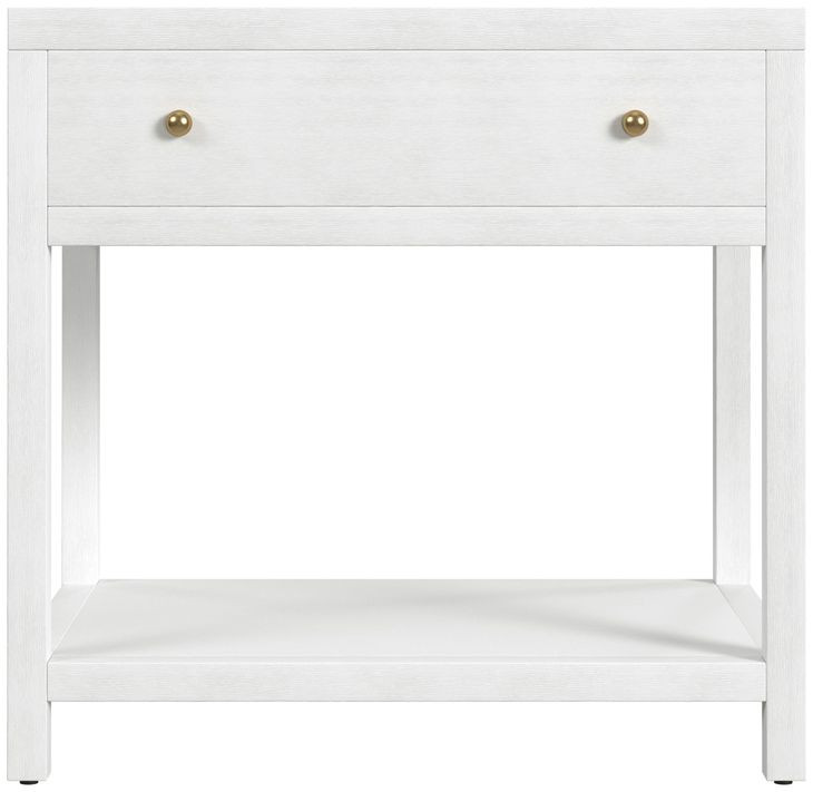 Nora White 1 Drawer Nightstand