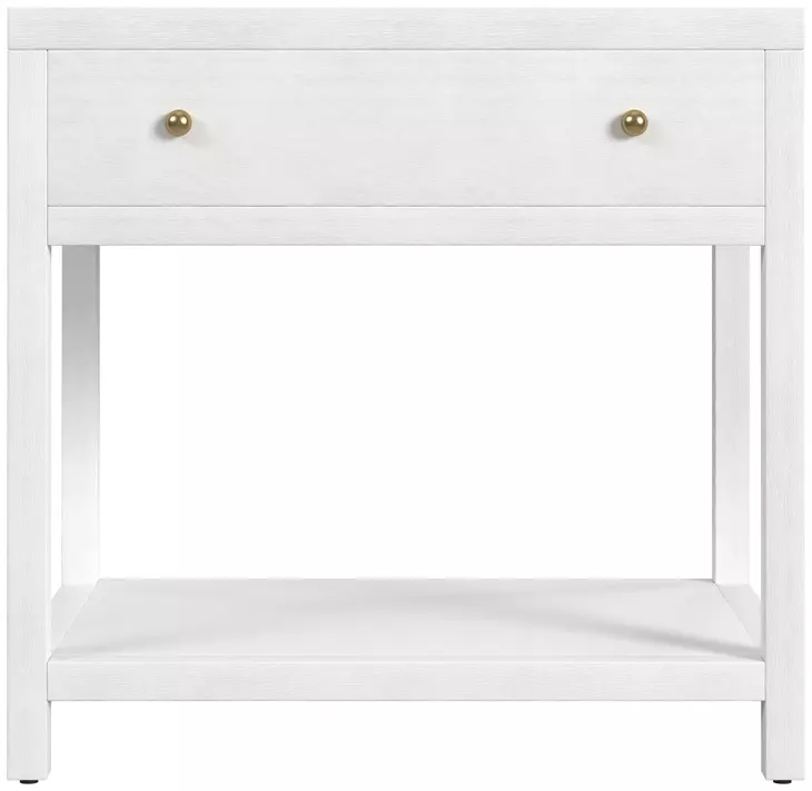 Nora White 1 Drawer Nightstand