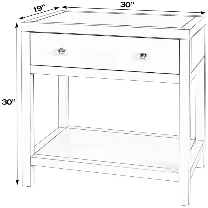 Nora White 1 Drawer Nightstand
