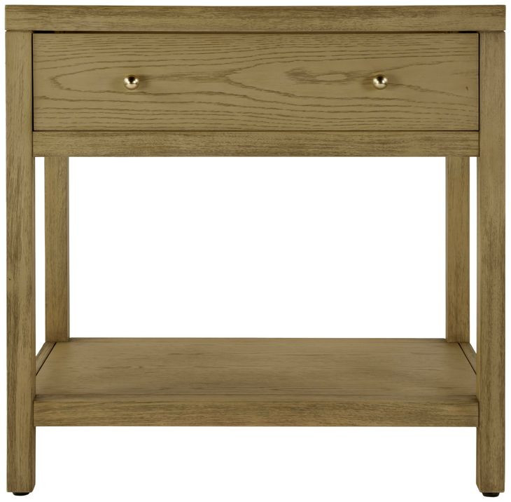 Nora Light Oak 1 Drawer Wide Nightstand