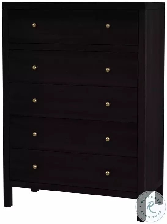Nora Antique Coffee 5 Drawer Tall Dresser