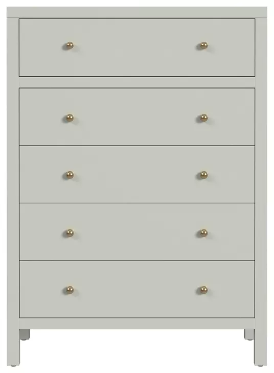 Nora Sage Green 5 Drawer Tall Dresser