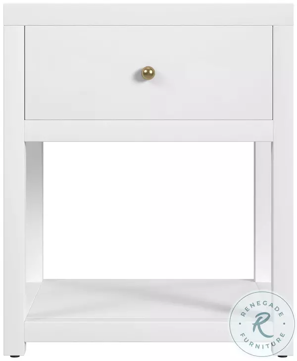 Nora Smooth White 1 Drawer Nightstand