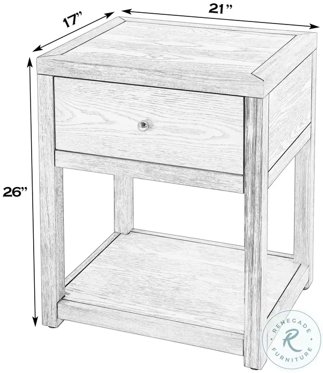 Nora Light Natural 1 Drawer Small Nightstand