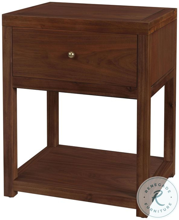 Nora Walnut Brown 1 Drawer Nightstand