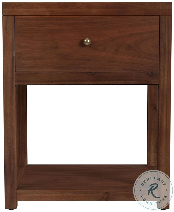 Nora Walnut Brown 1 Drawer Nightstand
