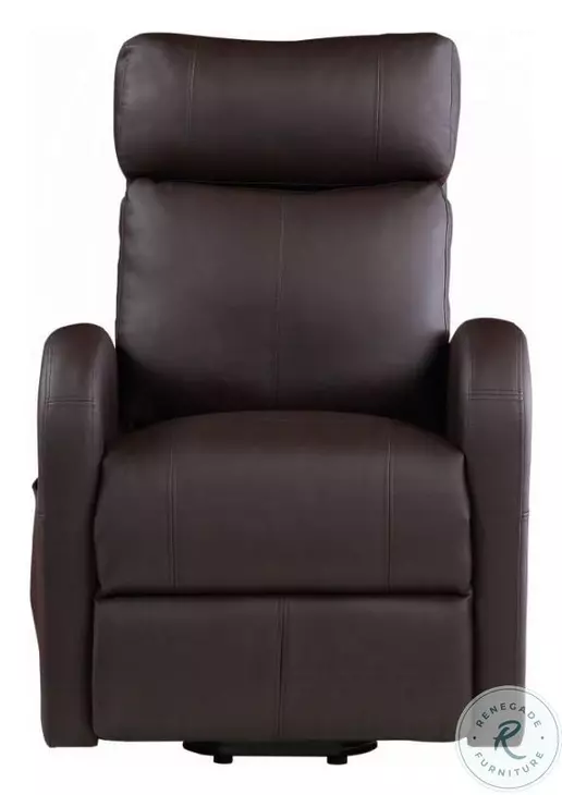 Ricardo Brown Synthetic Leather Power Recliner with Lift