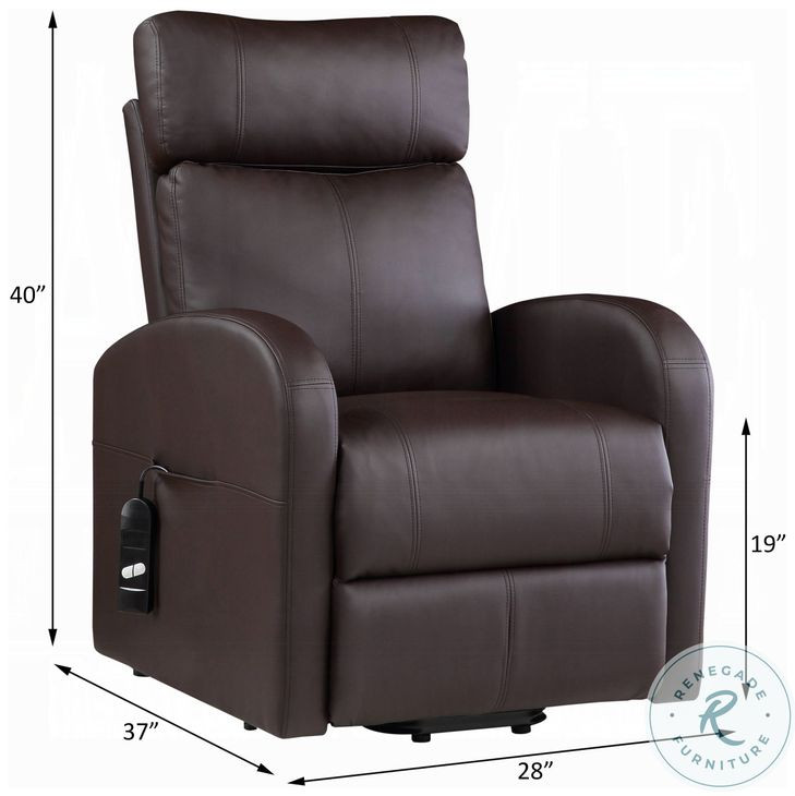 Ricardo Brown Synthetic Leather Power Recliner with Lift