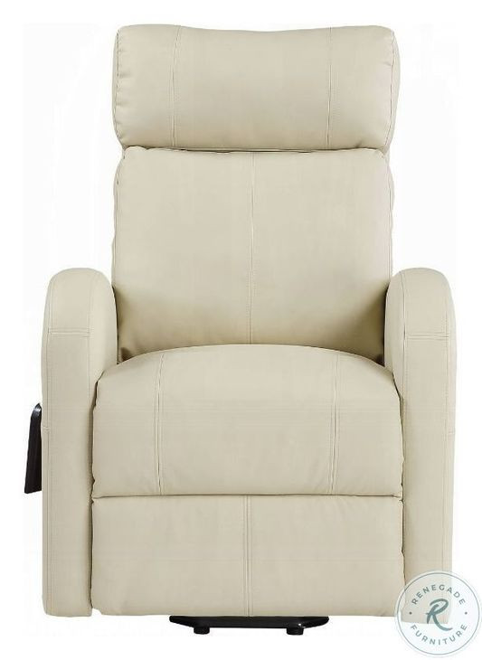 Ricardo Beige Synthetic Leather Power Recliner with Lift