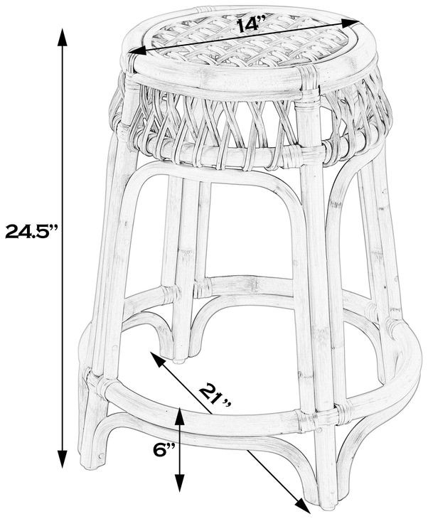 Antigua Natural 25" Round Counter Height Stool