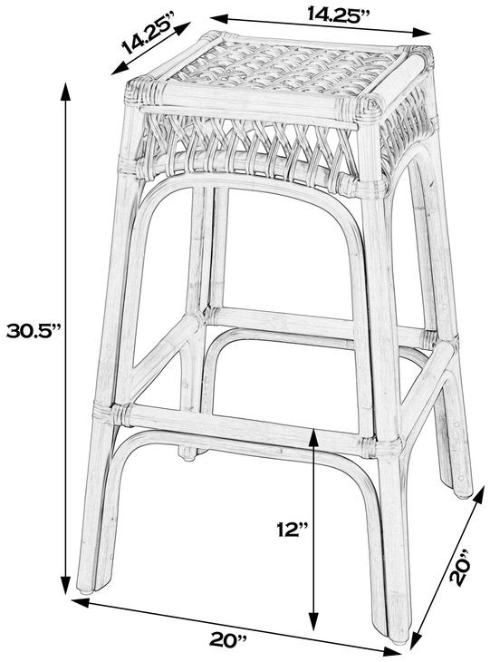 Antigua Natural 30" Square Barstool
