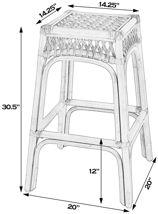 Antigua Natural 30" Square Barstool
