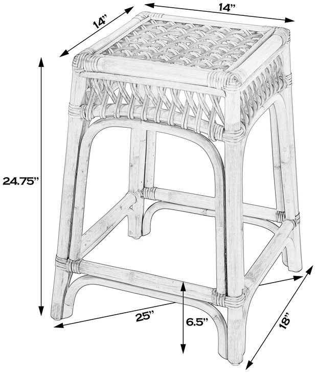 Antigua Natural 25" Square Count Height Stool