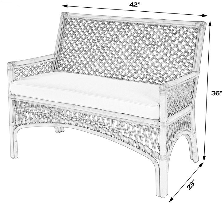Antigua Natural 42" Rectangular Dining Bench