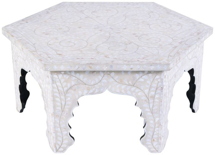 Marjorie Mother of Pearl 41" Hexagon Cocktail Table