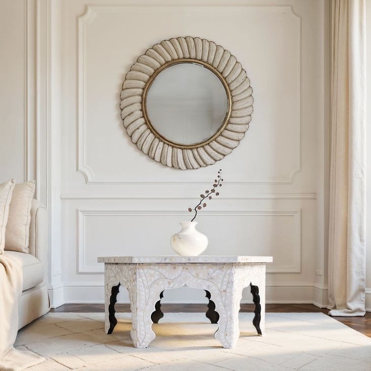 Marjorie Mother of Pearl 41" Hexagon Cocktail Table