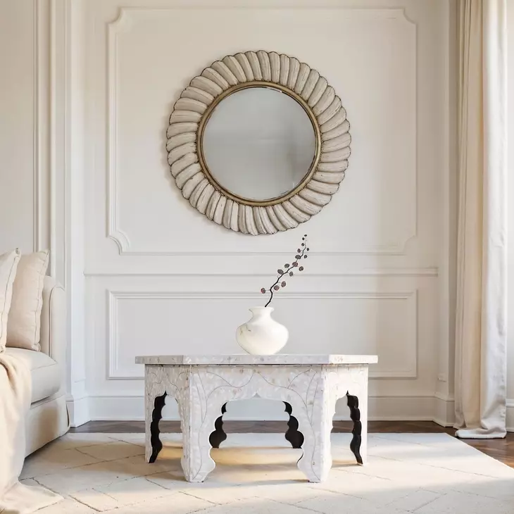 Marjorie Mother of Pearl 41" Hexagon Cocktail Table