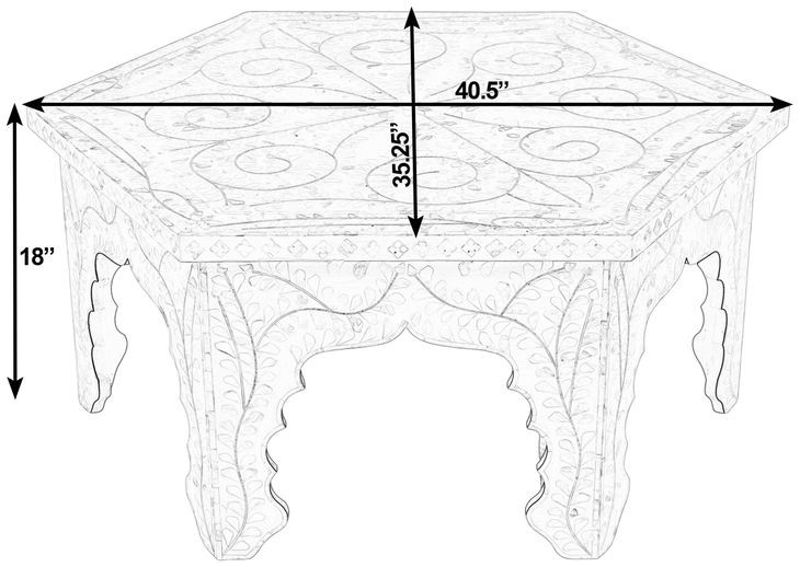 Marjorie Mother of Pearl 41" Hexagon Cocktail Table