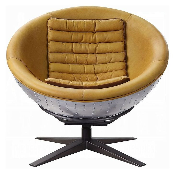 Brancaster Turmeric Leather Upholstered Accent Chair