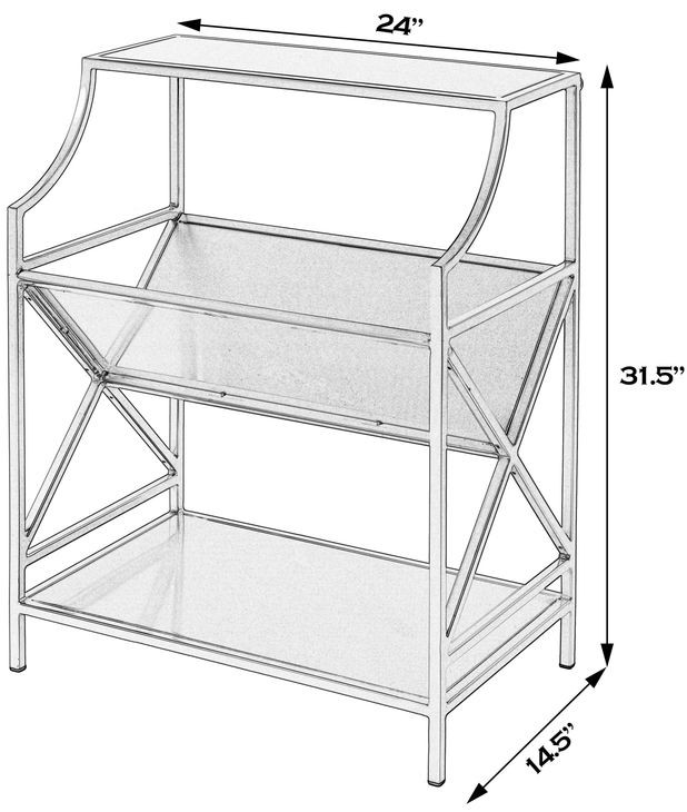 Franklin Gold 24" Rectangular 2 Tier Bookshelf