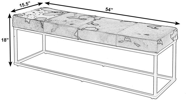 Stinson Black and White 54" Accent Bench