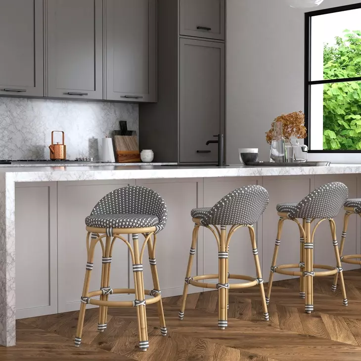 Inez Gray and White Counter Height Stool