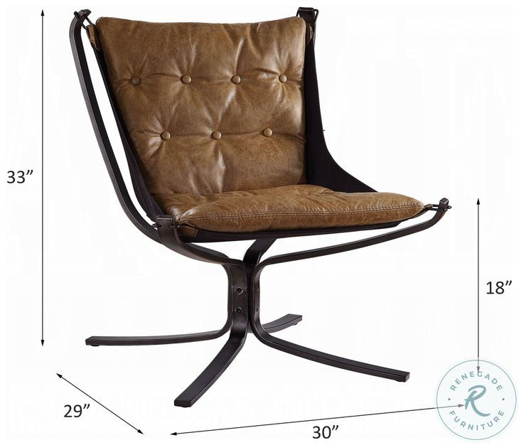Carney Coffee Top Grain Leather Accent Chair